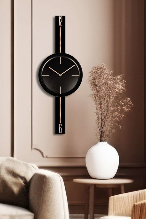 Wallity Reloj de Pared Decorativo Negro de 30 x 80 cm